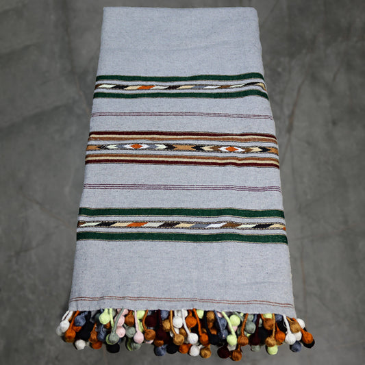 Angoora wool Bamble Handmade Swati Shawl Grey Color