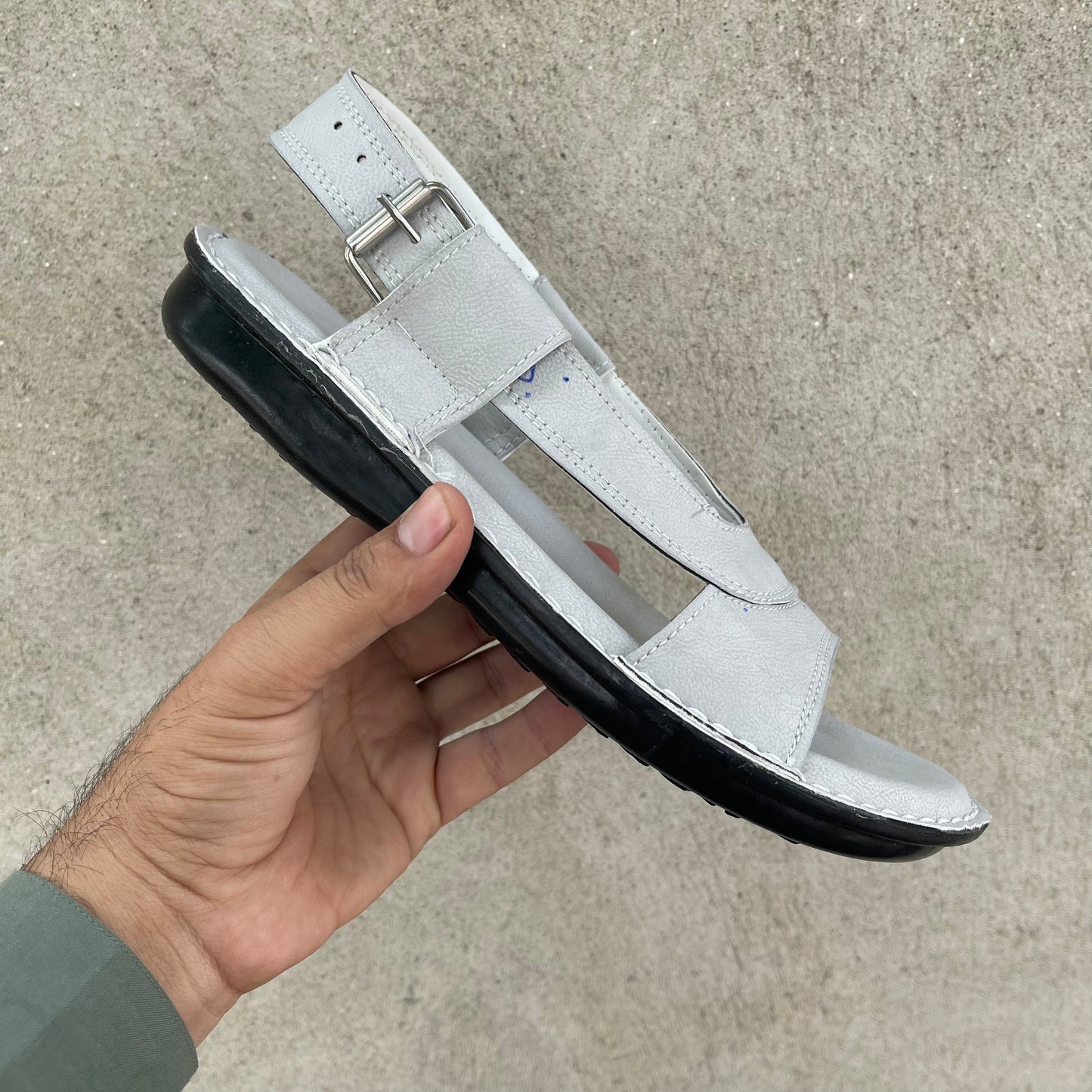 Hajj & Umrah Special Slippers, (Handmade, Anti slip, All Day Comfort) Light Grey Color