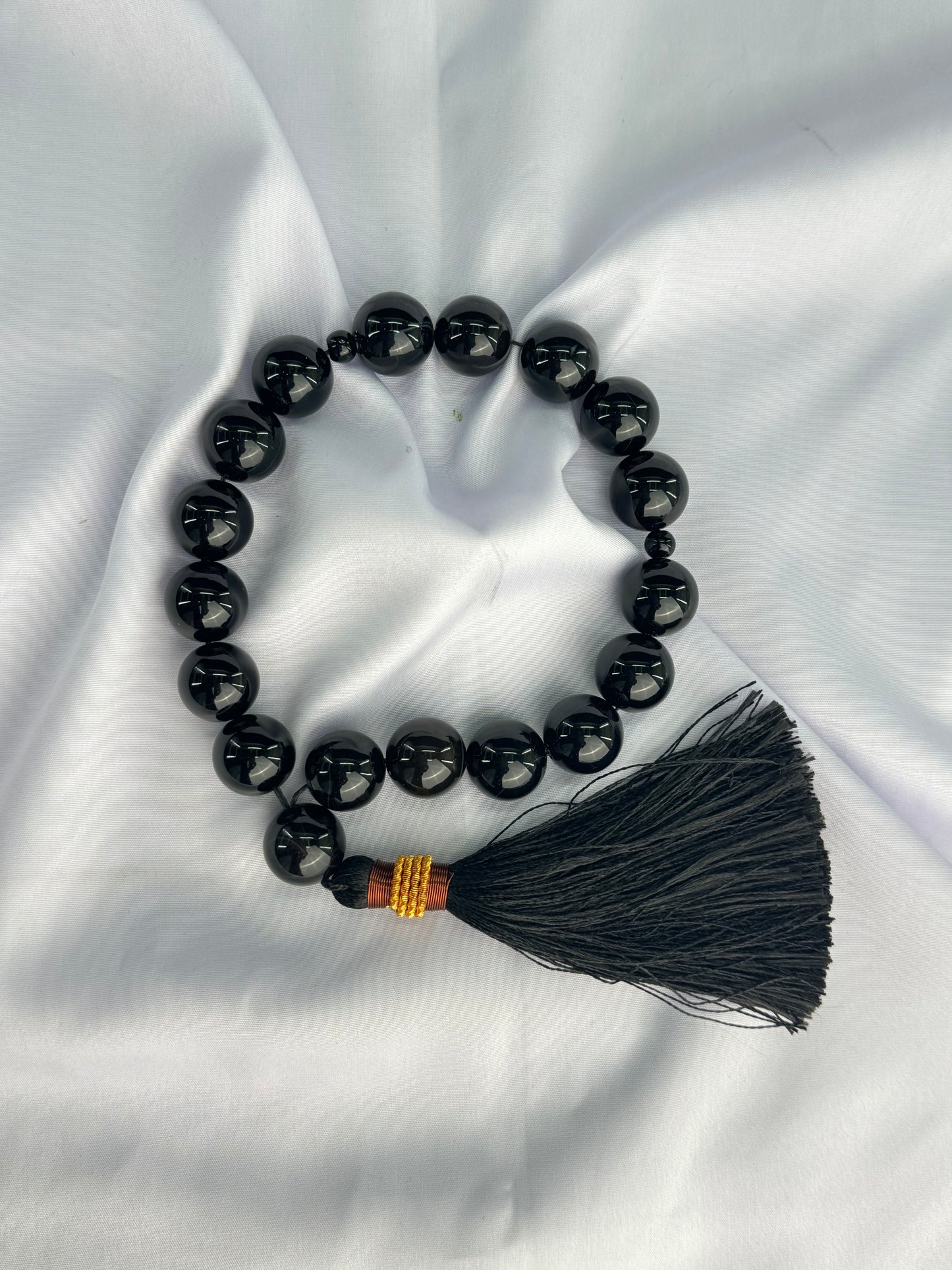 Black Aqeeq Tasbih 16 mm/17 Beads