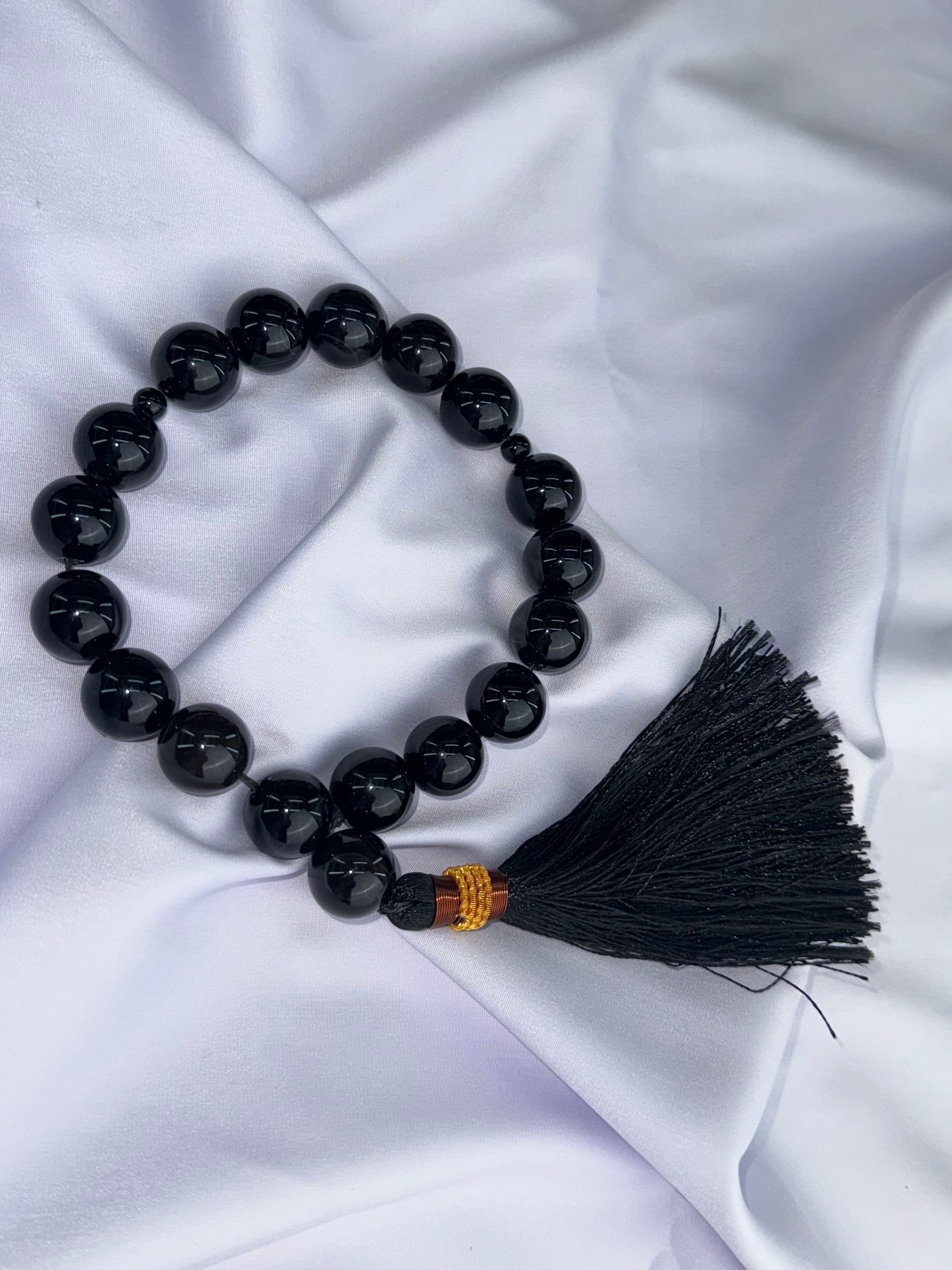 Black Aqeeq Tasbih 16 mm/17 Beads