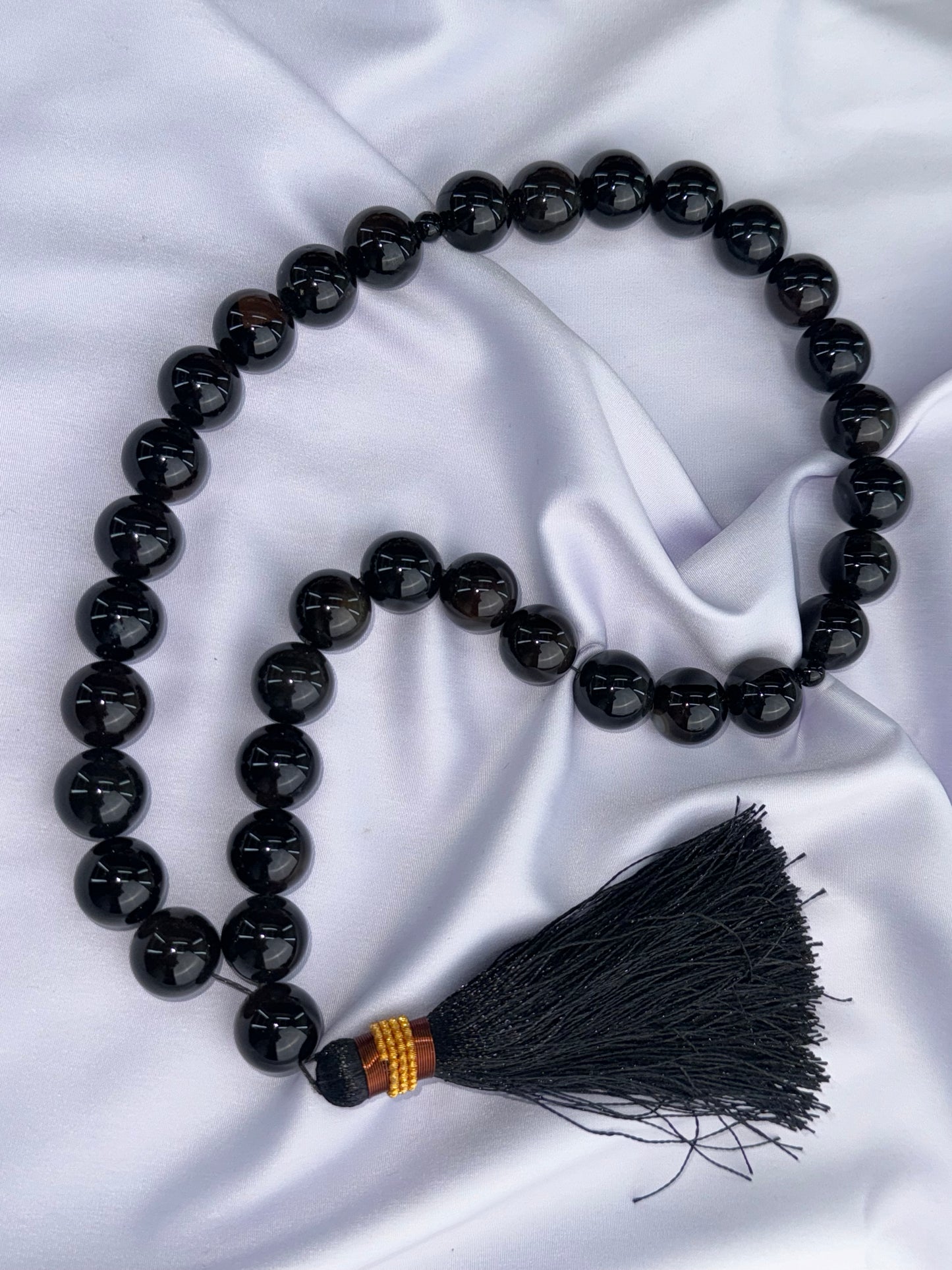 Black Aqeeq Tasbih 10mm/33 Beads