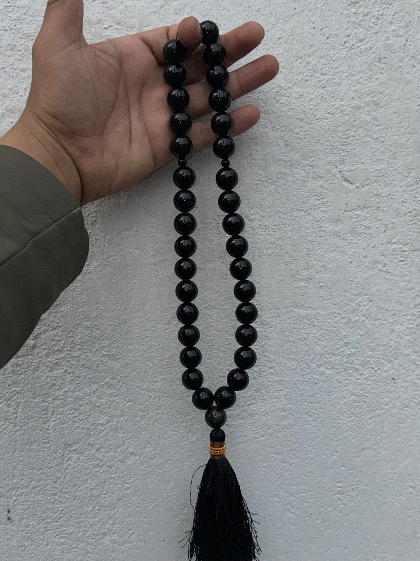 Black Aqeeq Tasbih 10mm/33 Beads