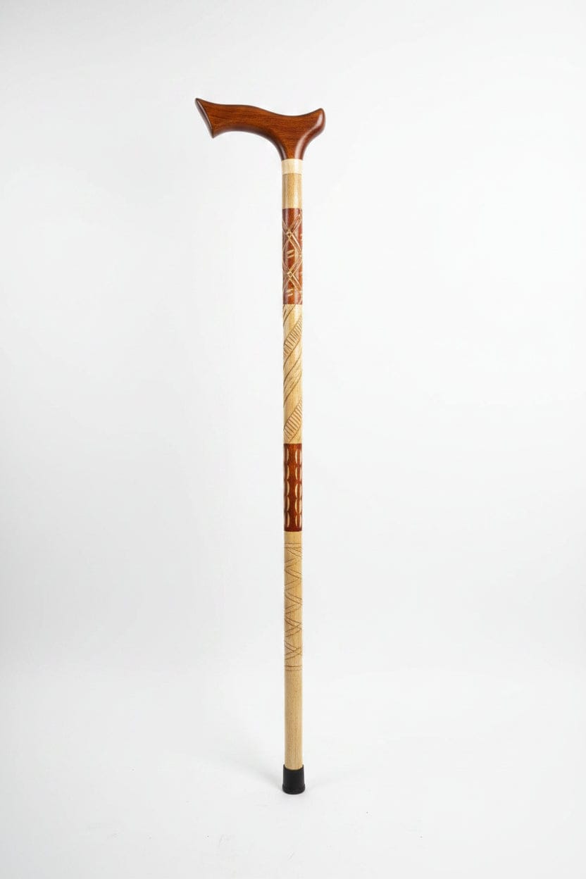 Hand-Carved Traditional Diamond-Cut Walking Stick