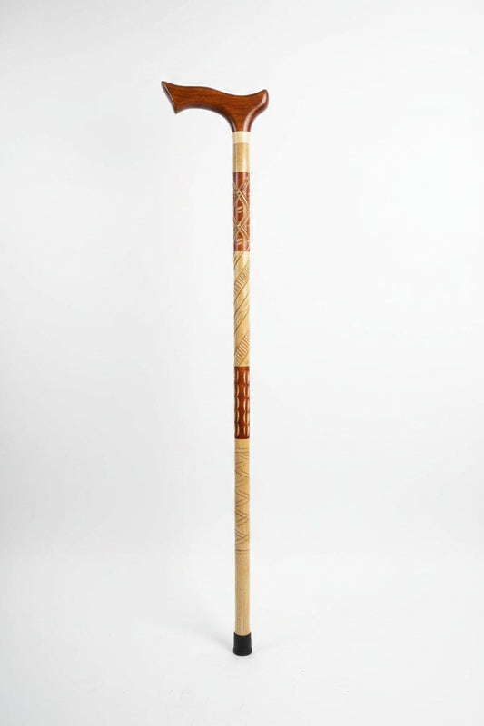 Hand-Carved Traditional Diamond-Cut Walking Stick