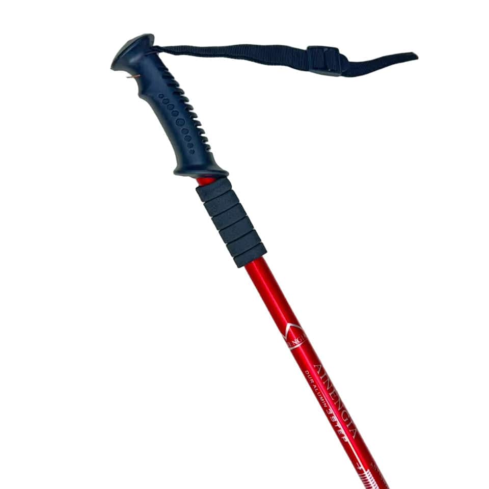 Vanguard Straight Grip-Shock Absorbing Aluminum Hiking Stick – High-Stability & Durable Support (Sport Red)