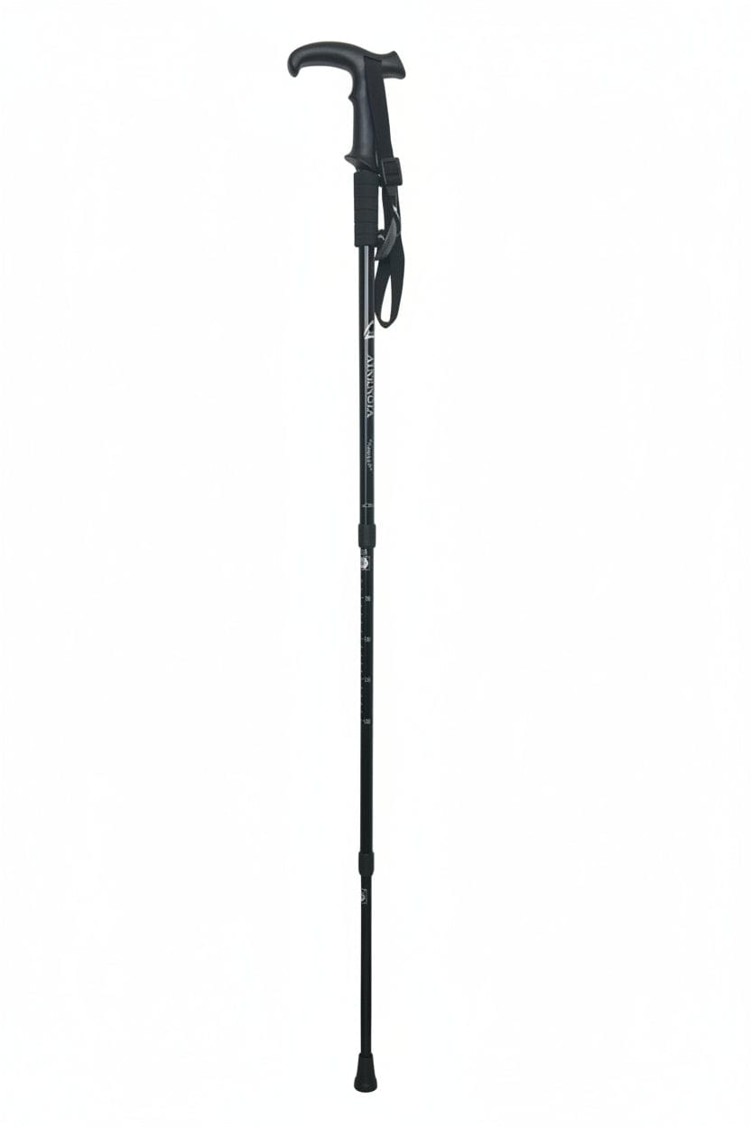 Vanguard T-Handle Heavy-Duty Aluminum Cane – High-Stability & Durable Support (Stealth Black).