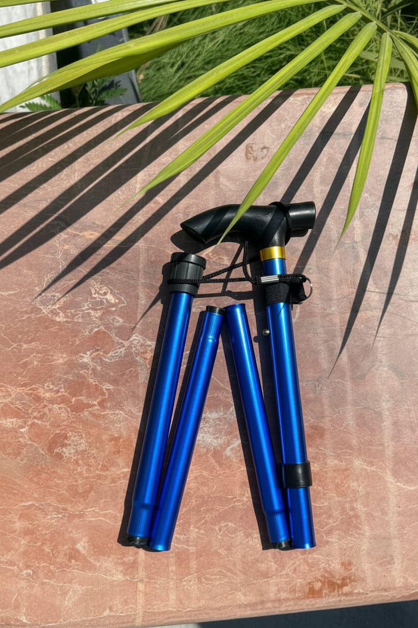 Aluminum Collapsible Walking Stick Blue Color