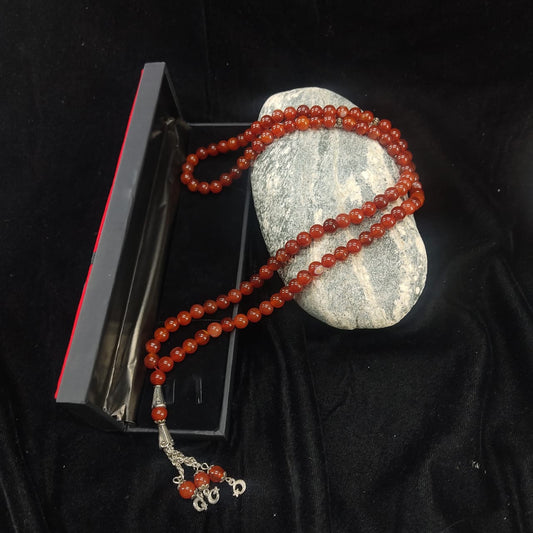 Yamni (Red)  Aqeeq Stone  Tasbih Collection