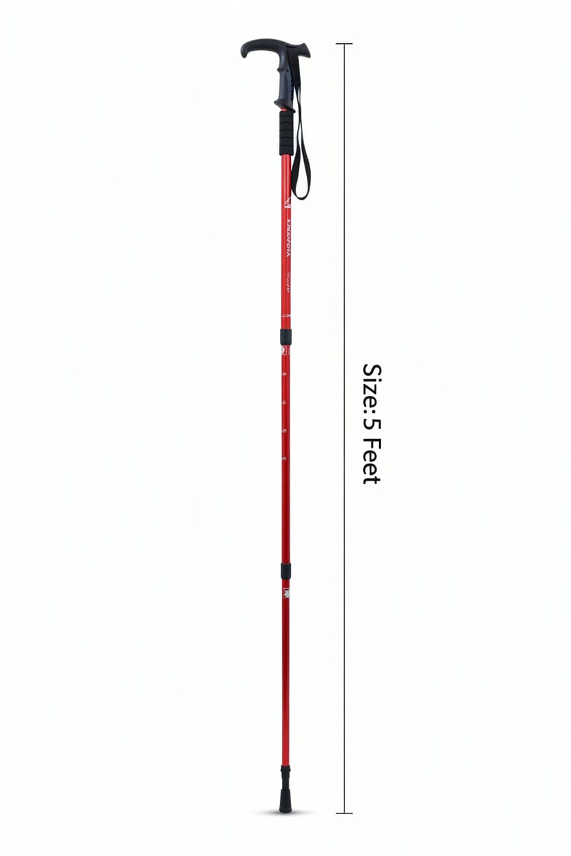 Vanguard T-Handle Heavy-Duty Aluminum Cane – High-Stability & Durable Support (Sport Red)
