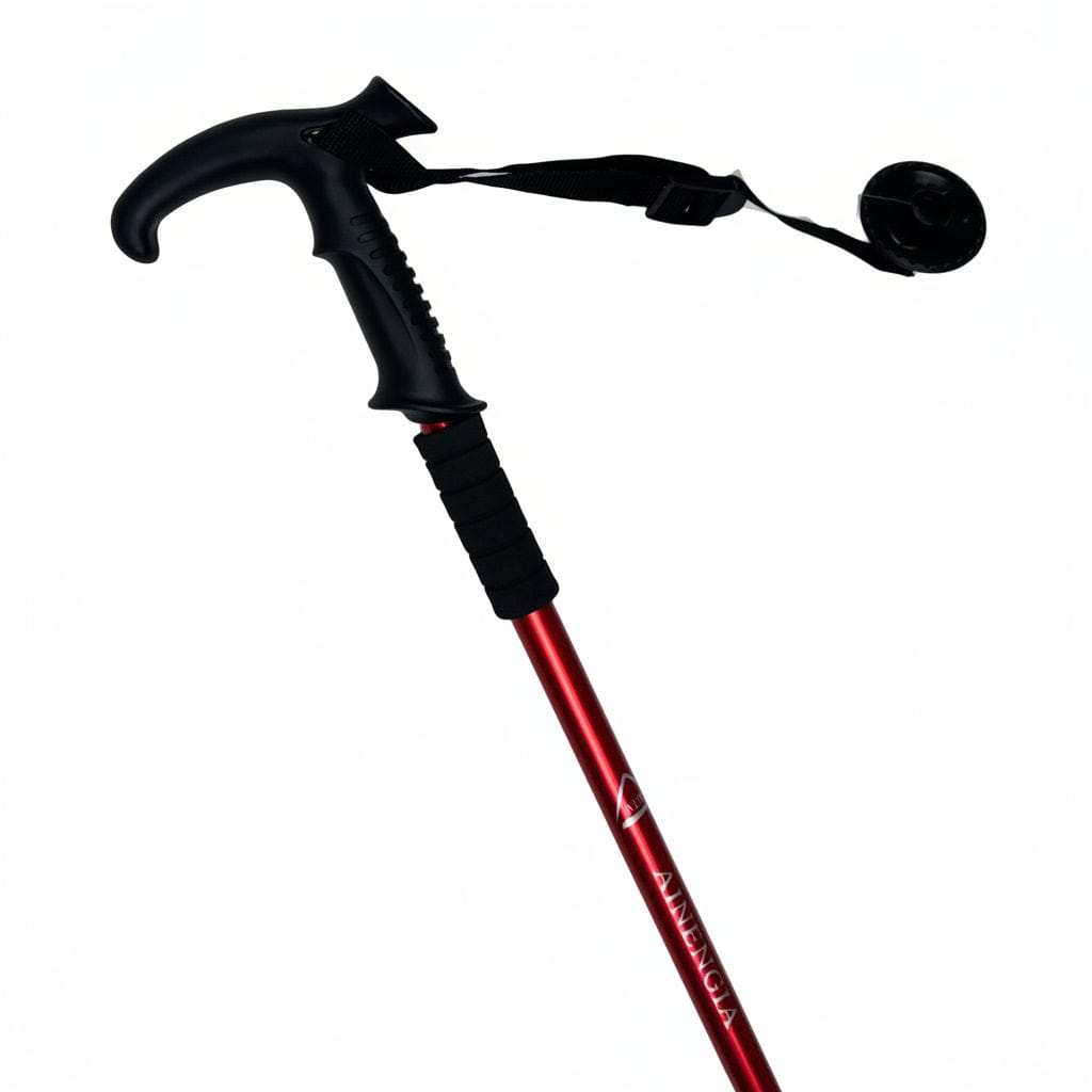 Vanguard T-Handle Heavy-Duty Aluminum Cane – High-Stability & Durable Support (Sport Red)