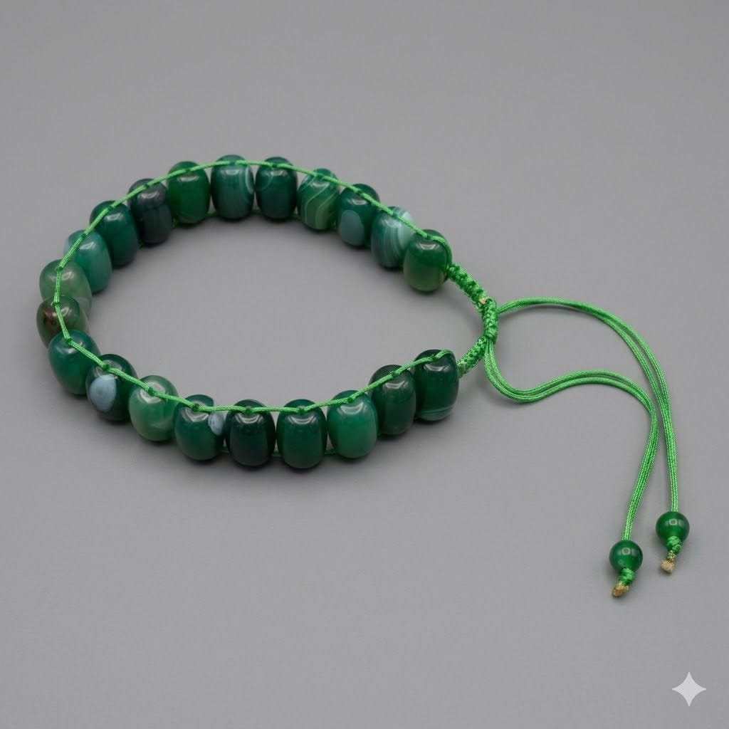 Turkish Round Green  Aqeeq  Stone Tasbeeh 21 Beads