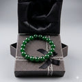 Green Aqeeq Stone   Bracelet  –- Free Size Fit for All( 16 Beads ,10mm size)