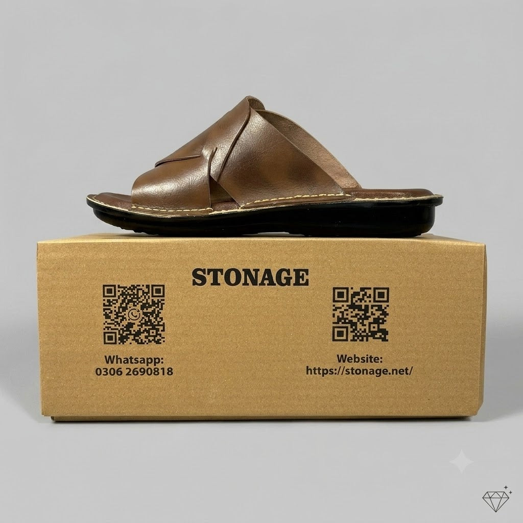 Handmade Slipper Double Shade Brown Light Weight & Soft.