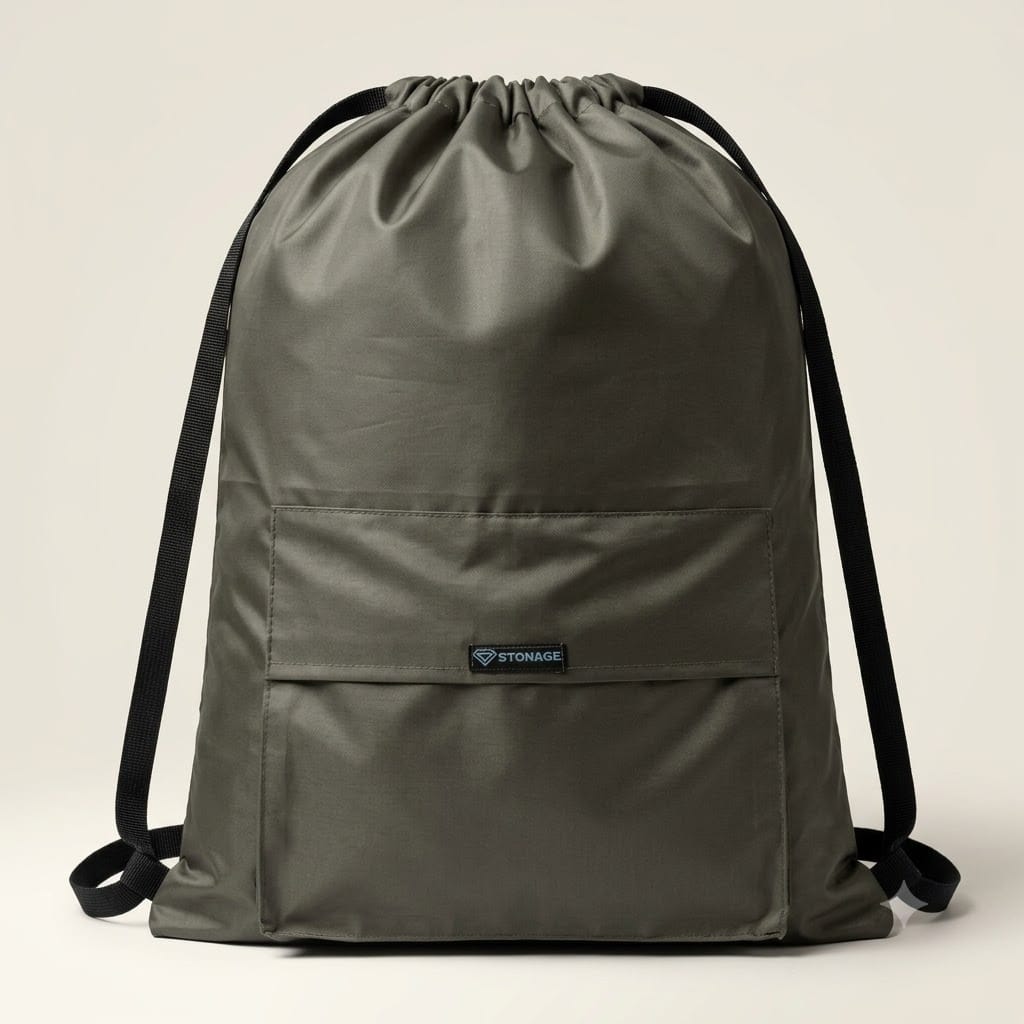 Drawstring Bag – , Waterproof, All-Purpose for Hajj Umrah College/Uni , Gym & Daily Use (Khaki)