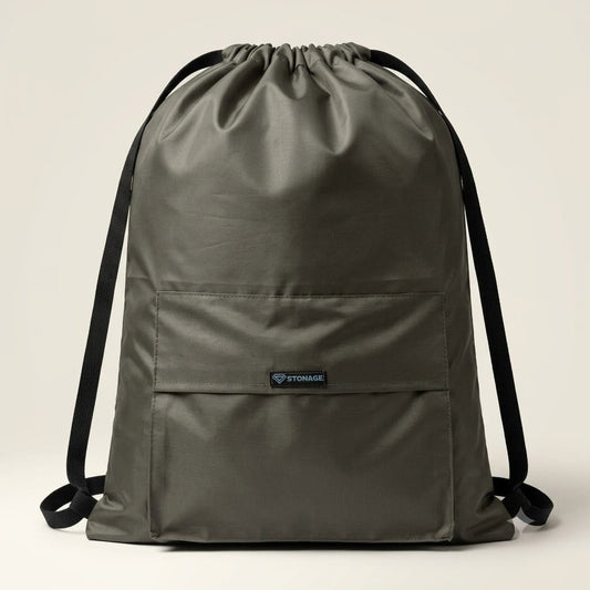 Drawstring Bag – , Waterproof, All-Purpose for Hajj Umrah College/Uni , Gym & Daily Use (Khaki)