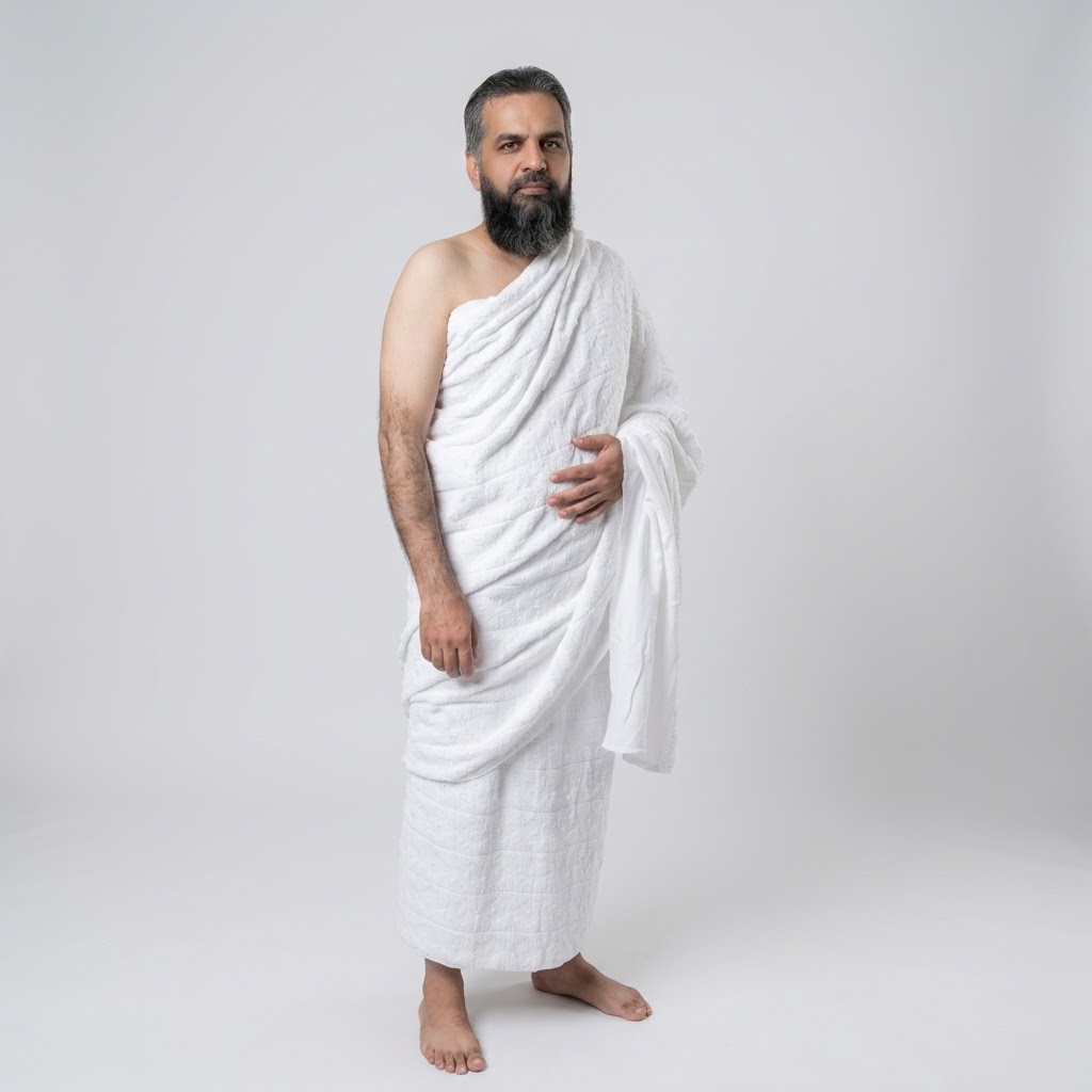 Zero Twist Pure Cotton Ihram  (2 Pieces) – Super Soft & Absorbent Double-Sided Towels,