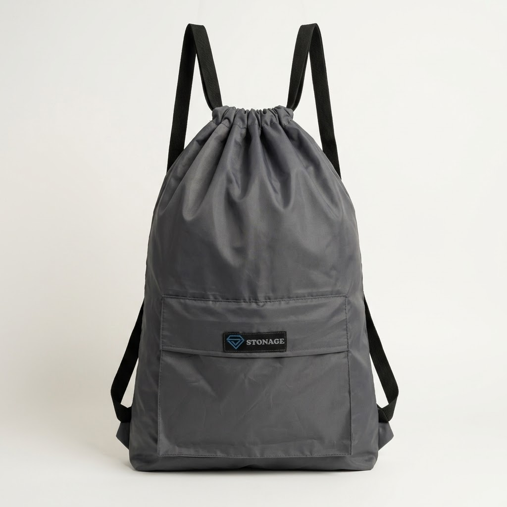 Drawstring Bag – , Waterproof, All-Purpose for Hajj Umrah College/Uni , Gym & Daily Use ( Grey )