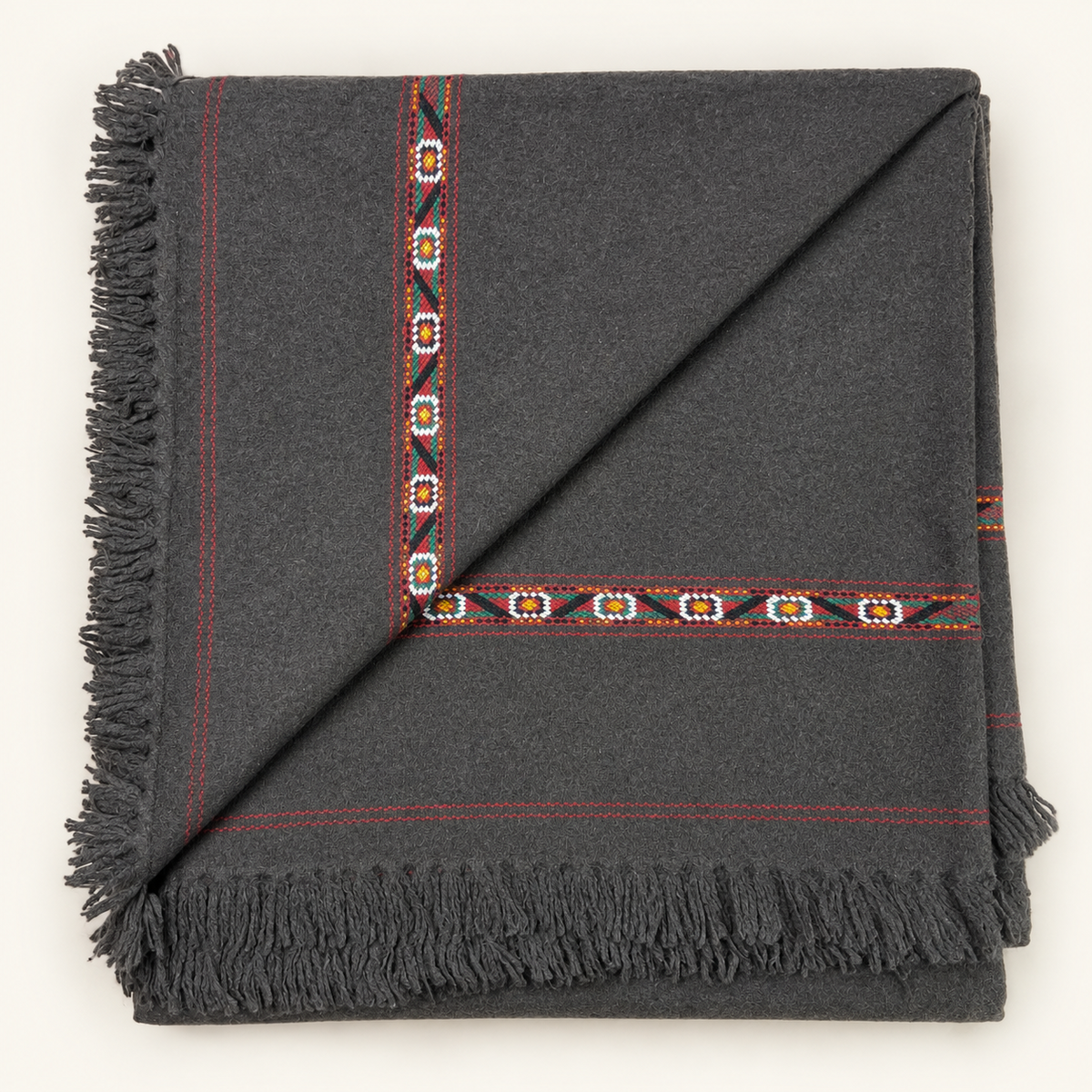 Herati - Handmade Wool Shawl,  Dark Brown