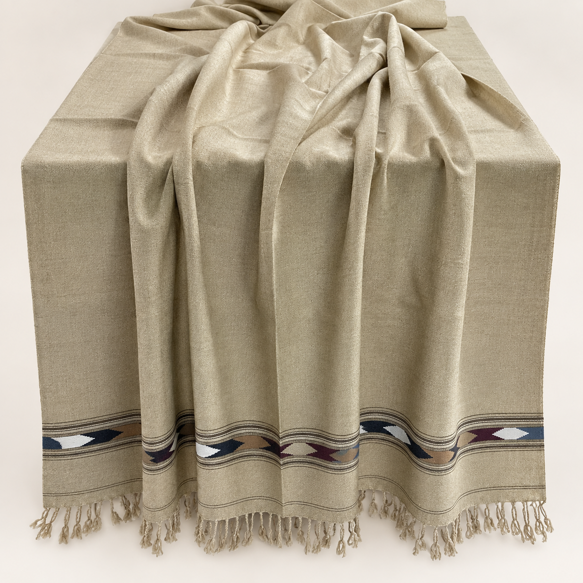 Stonage Sadabahar Swati Kaadi Shawl , Pure and Original Woolen, Sand Beig Color