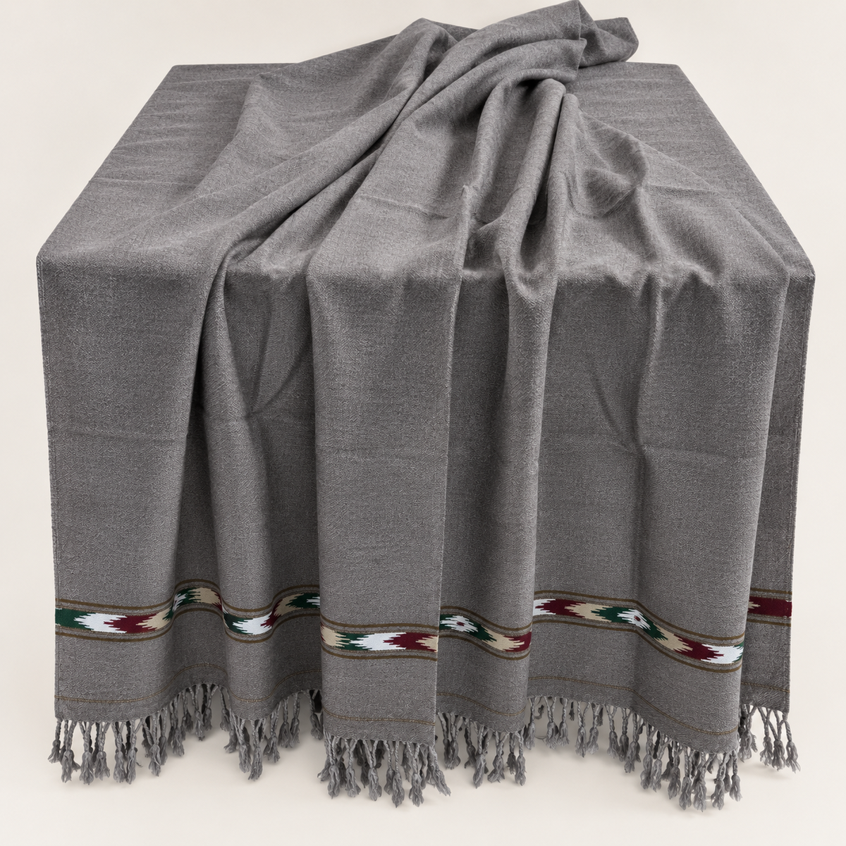 Stonage Sadabahar Swati Kaadi Shawl , Pure and Original Woolen,  Grey Color