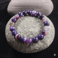 Amethyst  Bracelet  – Free Size Fit for All( 16 Beads ,10mm size) Elastic