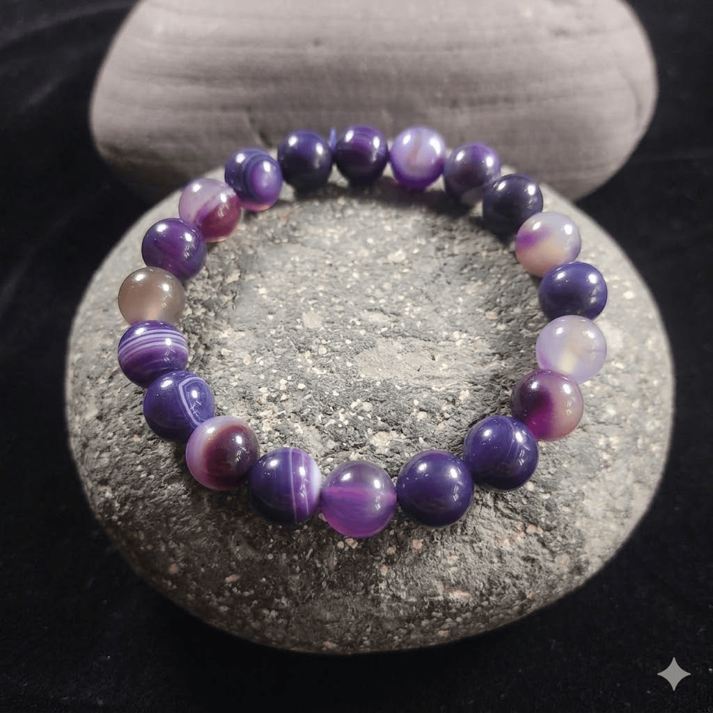 Amethyst  Bracelet  – Free Size Fit for All( 16 Beads ,10mm size) Elastic