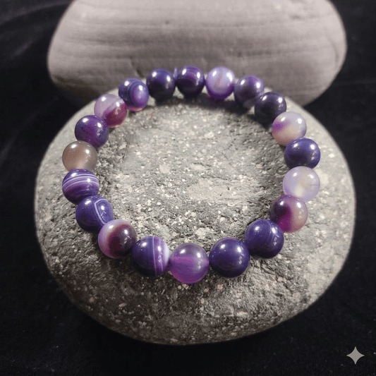 Amethyst  Bracelet  – Free Size Fit for All( 16 Beads ,10mm size) Elastic