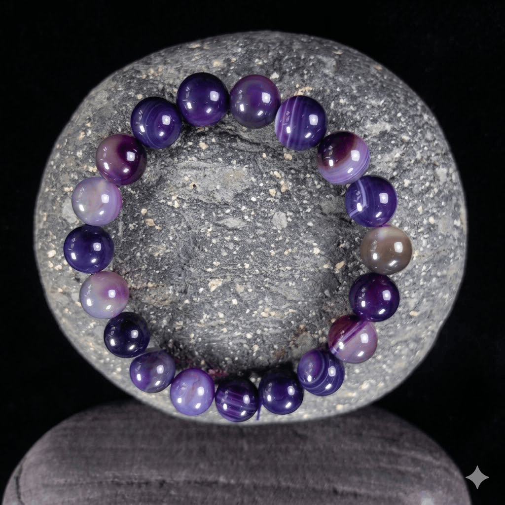 Amethyst  Bracelet  – Free Size Fit for All( 16 Beads ,10mm size) Elastic