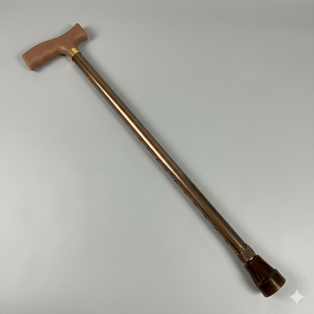 Premium Adjustable Aluminium Walking Stick – Bronze Color