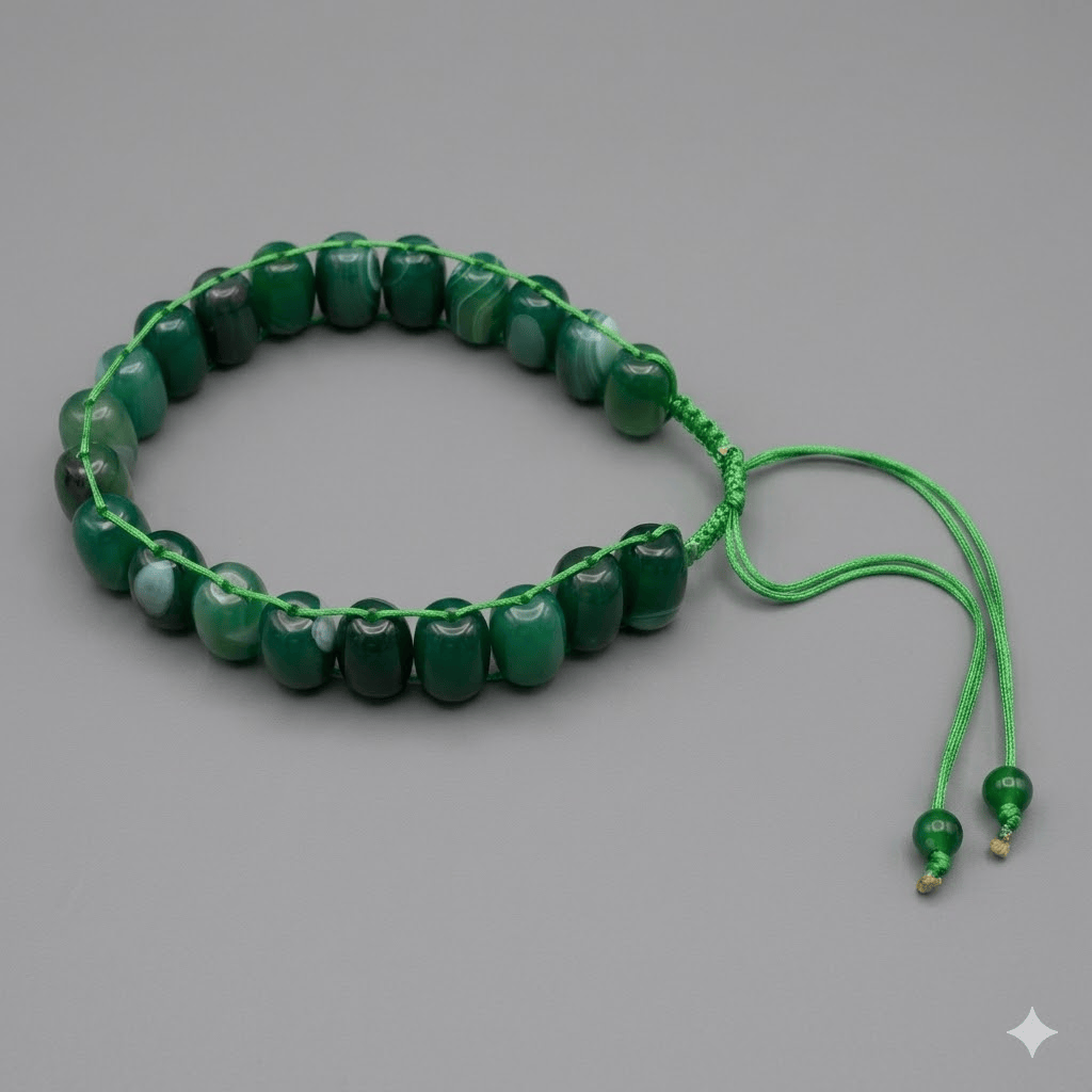 Turkish Round Green  Aqeeq  Stone Tasbeeh 21 Beads