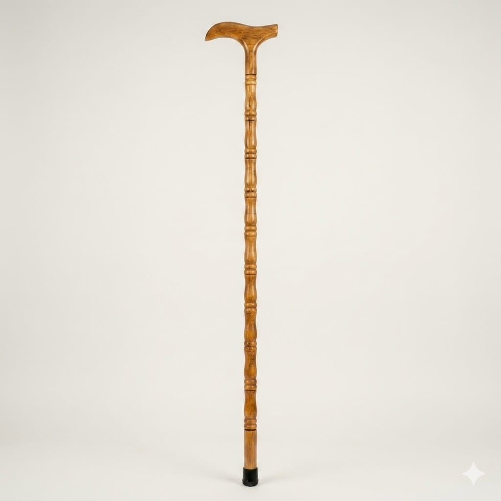 Premium  Shahtoot Wood  Walking Cane – Classic Brown (Derby T Sahpe handle)