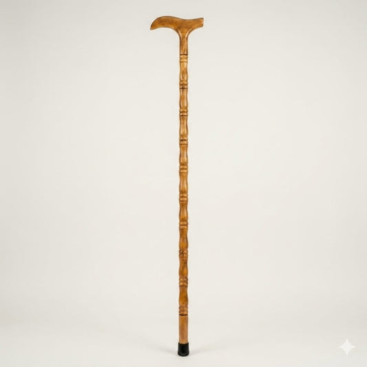 Premium  Shahtoot Wood  Walking Cane – Classic Brown (Derby T Sahpe handle)