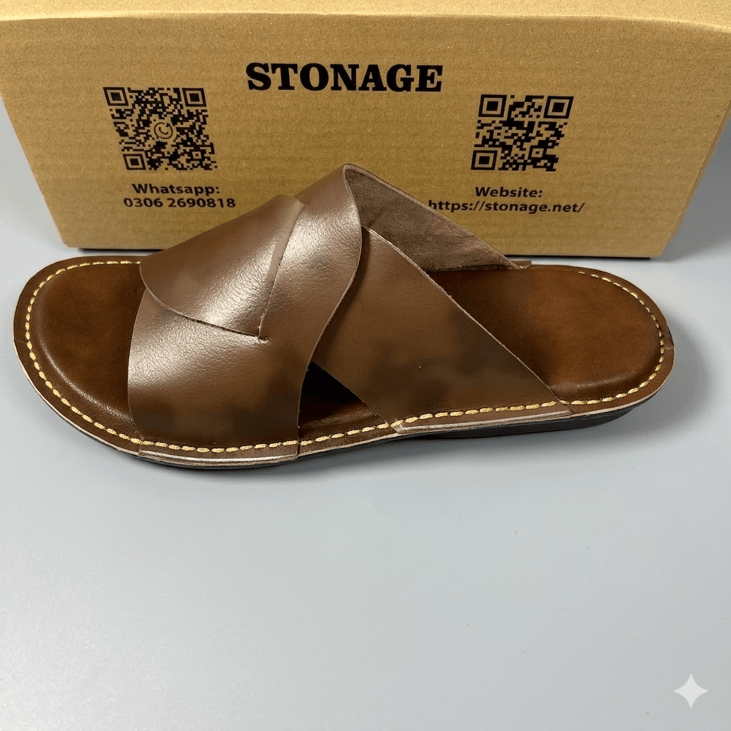 Handmade Slipper Double Shade Brown Light Weight & Soft.