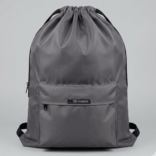 Drawstring Bag – , Waterproof, All-Purpose for Hajj Umrah College/Uni , Gym & Daily Use ( Light Grey)