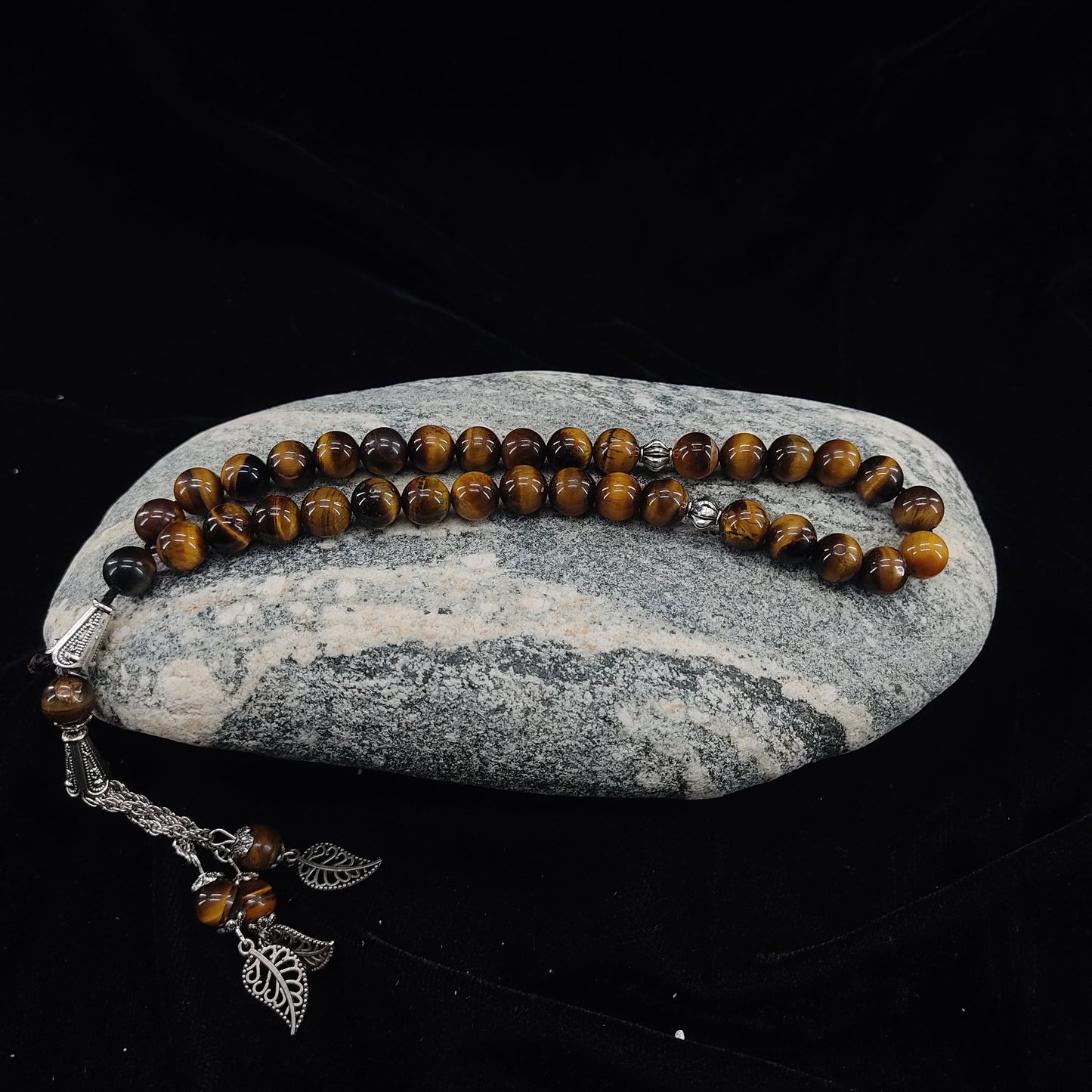 Tiger Eye Aqeeq Stone Tasbih 8mm Size / 33Beads